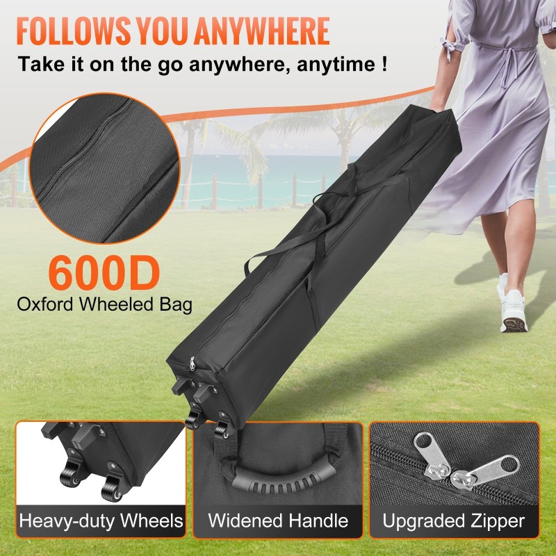 Pystytettävä paviljonki 3x3 m 240g PVC-pinnoitettu polyesterikatto irrotettavat sivuseinät