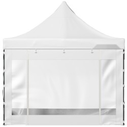 Pikapystytettävä paviljonkiteltta 3 x 3 m PVC-katto irrotettavat PVC-sivuseinät pyörälaukku