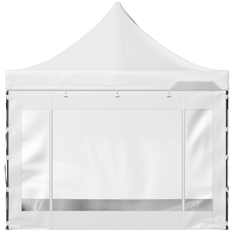 Pikapystytettävä paviljonkiteltta 3 x 3 m PVC-katto irrotettavat PVC-sivuseinät pyörälaukku