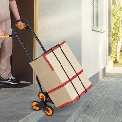 Porrasvaunu hiiliteräs 200 kg kantavuus 150 kg portaissa taittuva 6 pyörää