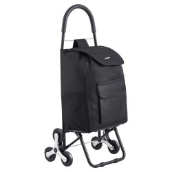 Portaikkokärry 36 l taittuva hiiliteräsrunko 6 pyörää 600D Oxford kangaspussi