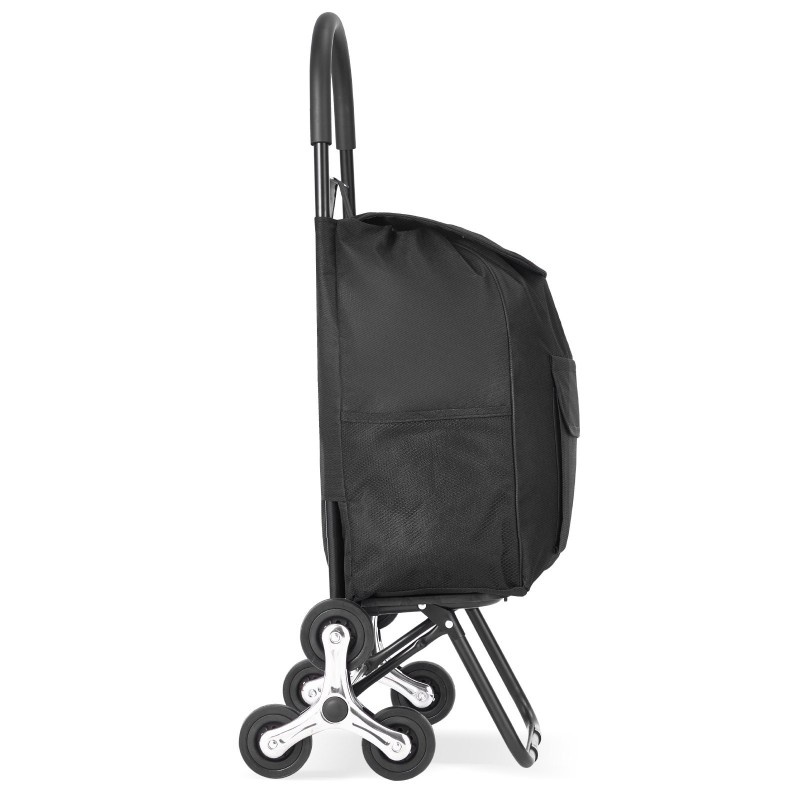 Portaikkokärry 36 l taittuva hiiliteräsrunko 6 pyörää 600D Oxford kangaspussi