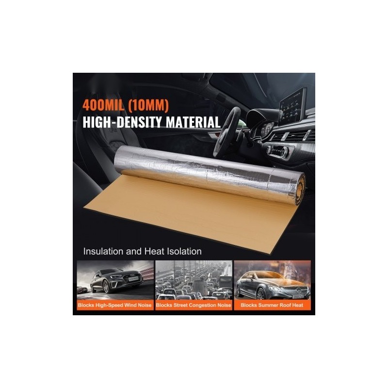 Auton äänieristysmatto itsekiinnittyvä vaahto ja alumiinifolio 1,52 neliömetriä