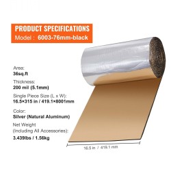 Auton äänieristysmatto 200 mil noin 3,3 m2 kaksikerroksinen itsekiinnittyvä alumiinikalvolla