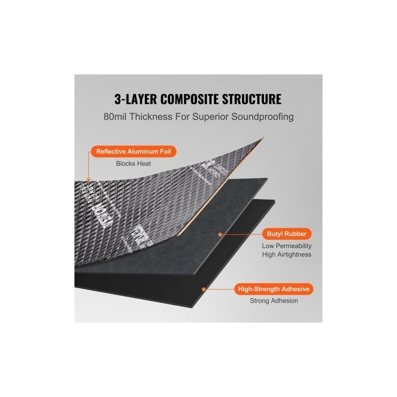 Äänieristysmatto butyylikumipohjainen 2 mm 0,9 m² 10 kpl timanttikuvioitu alumiinifolio autoon