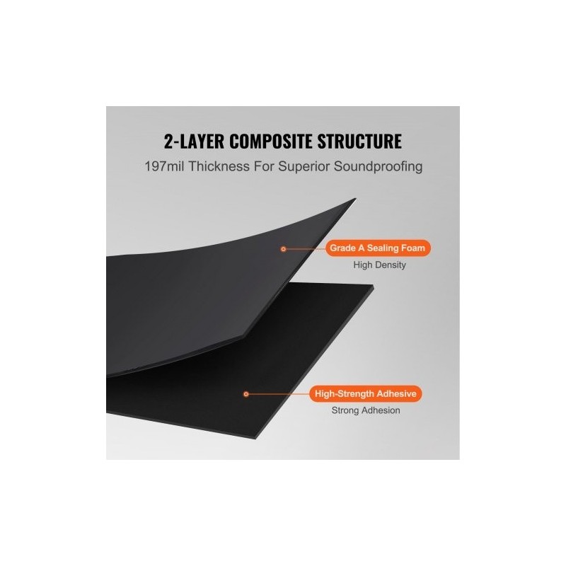 Auton äänieristysmatto 5 mm kaksikerroksinen korkeatiheyksinen 3,3 m² itsekiinnittyvä vedenpitävä