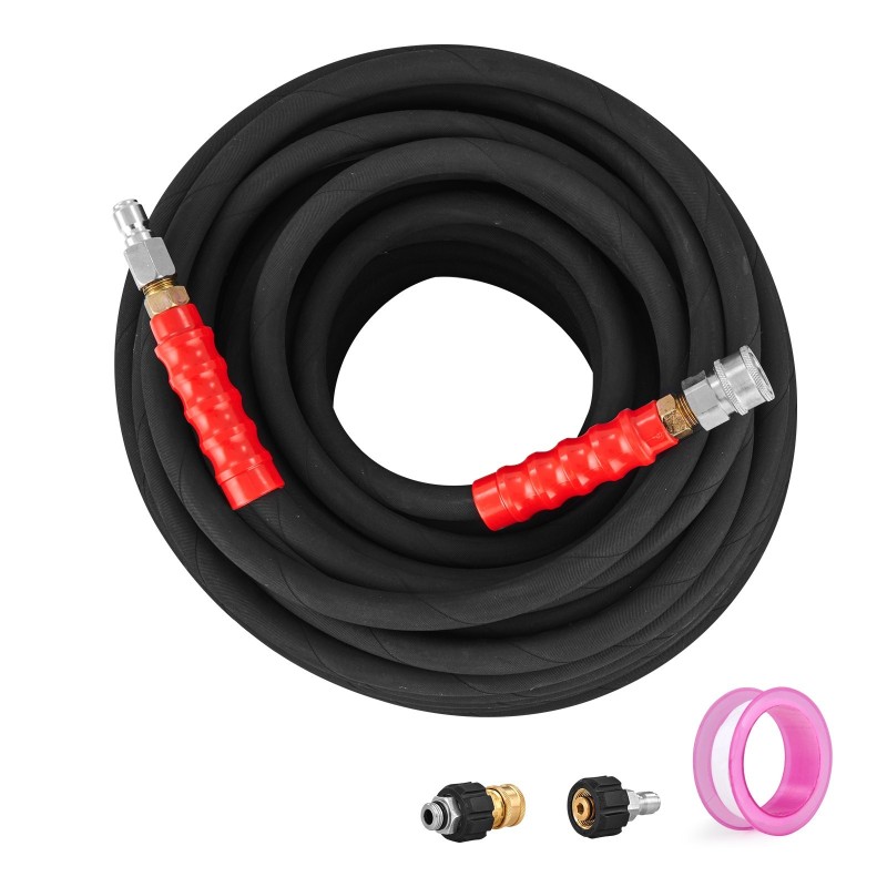 Painepesurin PVC polyesteriletku 30,5 m kiertymätön 3/8 tuuman uros 3/8 tuuman naaras