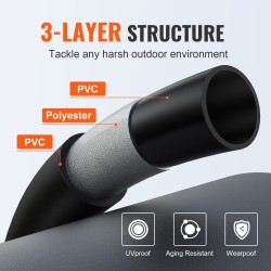 Painepesurin letku 15 m M22-14 mm messinkiliittimellä kiertymätön 3-kerroksinen 3600 PSI
