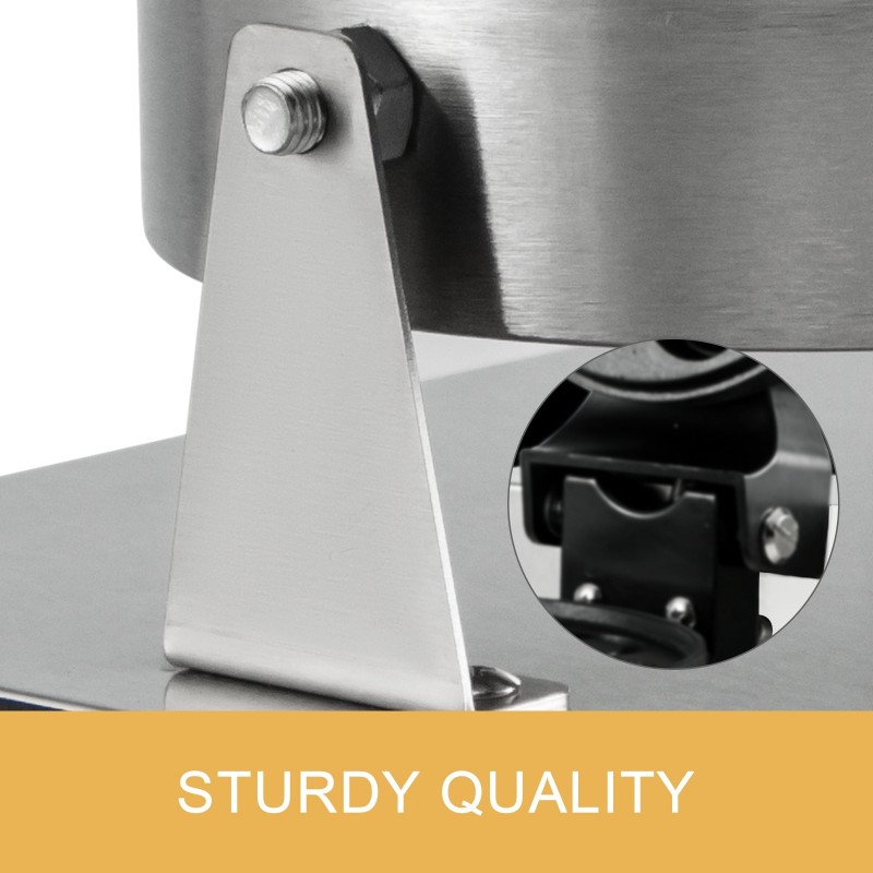 Kaupallinen pyöreä sähköinen vohvelirauta ruostumaton teräsrunko 180 asteen kääntyvä 185 mm muotti