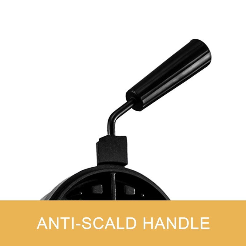 Kaupallinen pyöreä sähköinen vohvelirauta ruostumaton teräsrunko 180 asteen kääntyvä 185 mm muotti