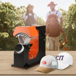 Automaattinen hattulämpöprässi 3 vaihdettavaa lämmitysalustaa Teflonpinnoite sublimaatioon ja HTV-siirtoihin