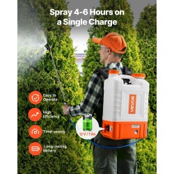 Akkukäyttöinen reppuruisku 15 l muovisäiliöllä säädettävä 0–94 PSI puutarhan ruiskutukseen