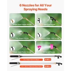 Akkukäyttöinen reppuruisku 15 l muovisäiliöllä säädettävä 0–94 PSI puutarhan ruiskutukseen