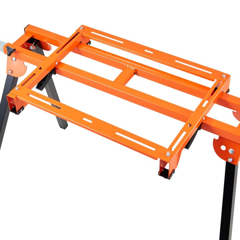 Jiirisahateline teräsrunko 79 tuuman taittuva liukukiskolla pyörillä 150 kilogramman kantavuus