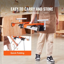 Jiirisahan jalusta teräs taittuva 136 kg enimmäiskuormitus korkeudensäätö