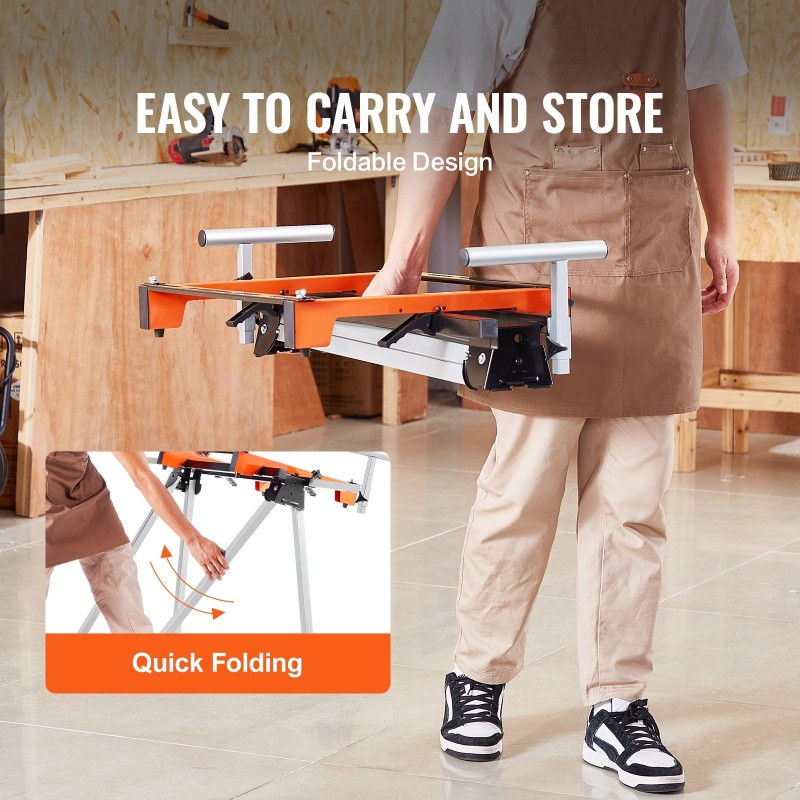 Jiirisahan jalusta teräs taittuva 136 kg enimmäiskuormitus korkeudensäätö