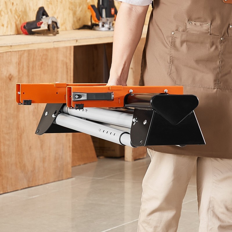 Jiirisahan teline teräs 149.7 kg kantavuus korkeussäädettävä 29.1–32.9 tuumaa kokoontaitettava