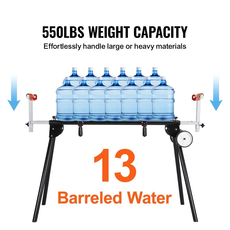 Jiirisahan terästeline kantavuus 249,5 kg kokoontaitettava pyörillä säädettävä pituus ja korkeus