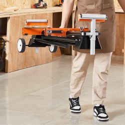 Jiirisahan terästeline kantavuus 249,5 kg kokoontaitettava pyörillä säädettävä pituus ja korkeus