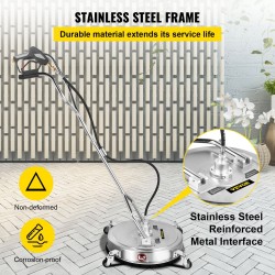 Pyörivä pintapesuri 304-ruostumattomasta teräksestä 21-tuumainen 4000 psi 3 suutinta