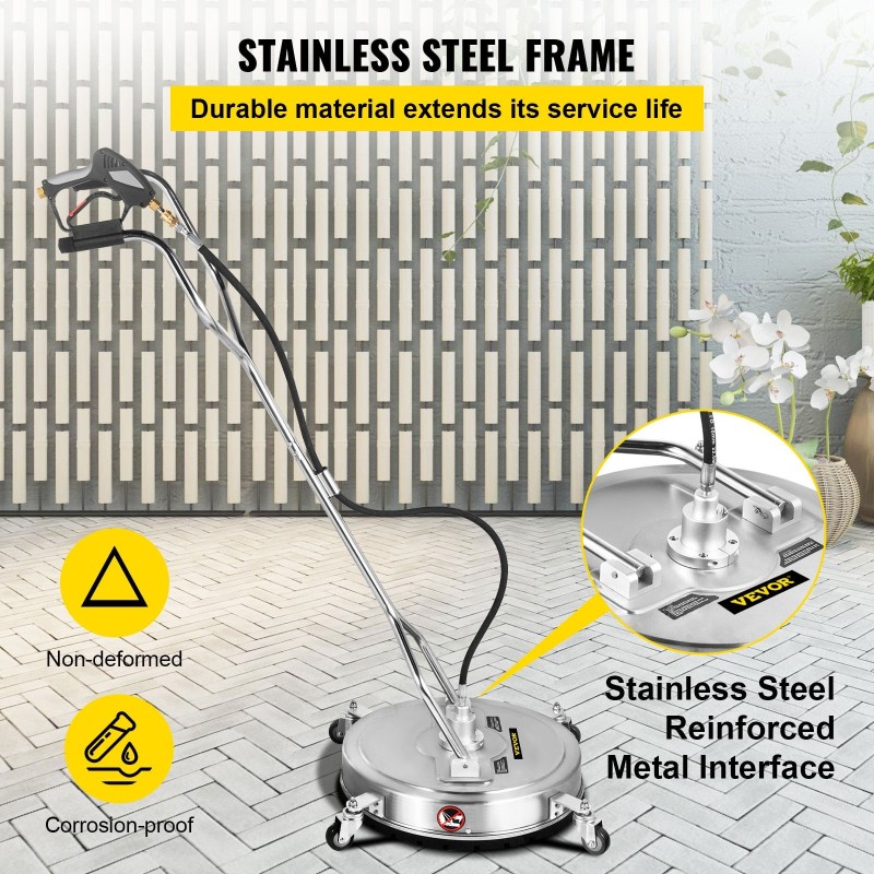 Pyörivä pintapesuri 304-ruostumattomasta teräksestä 21-tuumainen 4000 psi 3 suutinta