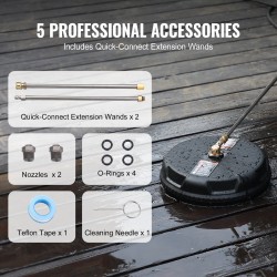 Pintapesuri painepesuriin 38,1 cm PP-muovi 4000 psi 1,6 cm pikaliitäntä 2 jatkovartta