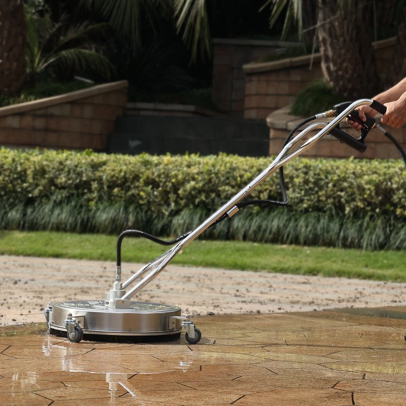 Painepesurin pintapesuri 50,8 senttimetriä ruostumaton teräs maksimipaine 4500 pyörillä ja kädensijoilla