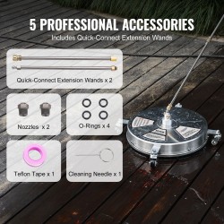 Painepesurin pintapesuri ruostumatonta terästä kahdeksantoista tuumaa pyörillä