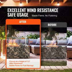 Tulipöydän tuulensuoja neliö karkaistu lasi 8 mm 493x493x191 mm