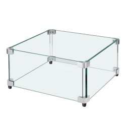 Tulipöydän tuulensuoja neliö karkaistu lasi 8 mm 493x493x191 mm