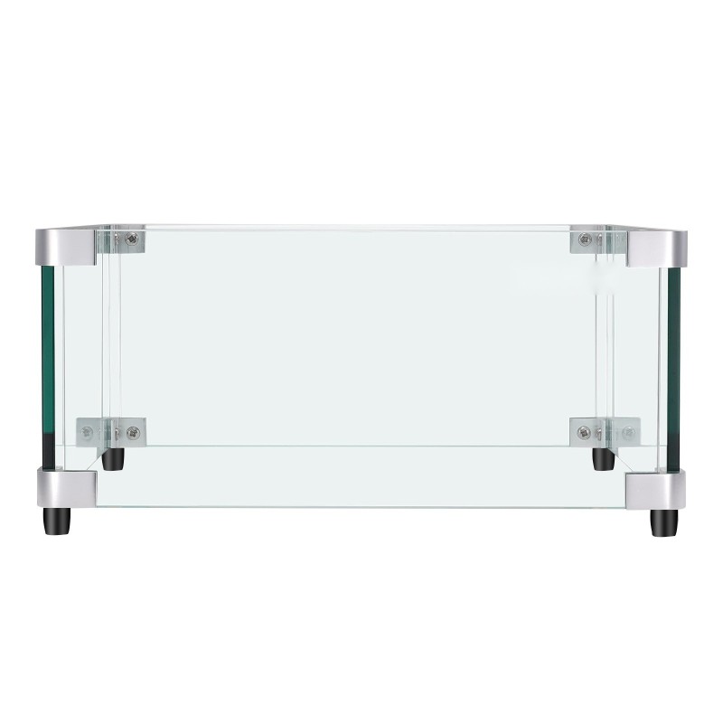 Tulipöydän tuulensuoja neliö karkaistu lasi 8 mm 493x493x191 mm