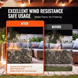 Neliömallinen lasinen tuulensuoja tulipöydälle karkaistu 8 mm 543x543x191 mm alumiinikiinnikkeillä