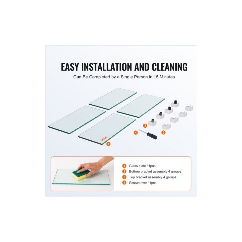 Neliömallinen lasinen tuulensuoja tulipöydälle karkaistu 8 mm 543x543x191 mm alumiinikiinnikkeillä