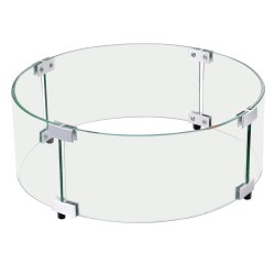 Tulisijan tuulensuoja karkaistusta lasista 6 mm alumiinikehyksellä 740 214 mm