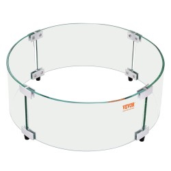 Tulisijan tuulensuoja karkaistusta lasista 6 mm alumiinikehyksellä Ø740×214 mm