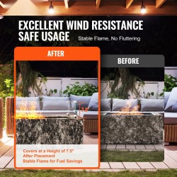 Lasinen tuulensuoja tulipöydälle 8 mm karkaistu lasipaneeli alumiinikulmilla kumijaloilla