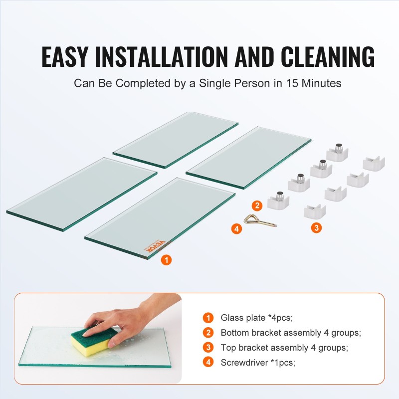 Lasinen tuulensuoja neliönmuotoiselle tulipöydälle 8 mm paksua karkaistua lasia 380×380×180 mm alumiinikulmilla