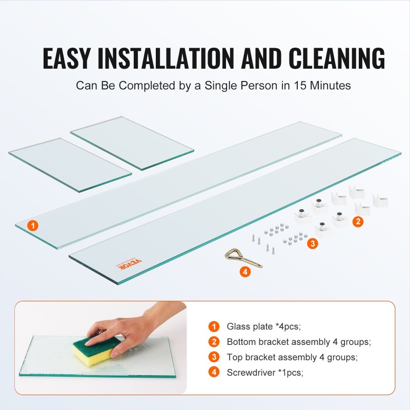 Tuulisuoja karkaistusta lasista 8 mm paksu 748x340x165 mm neliötulipöydälle