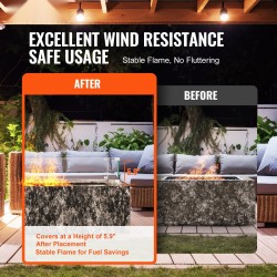 Karkaistu lasi tulipöydän tuulisuoja neliosainen 965 x 267 x 152 mm