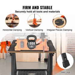 Taitettava säädettävä työpöytä ja sahatukki MDF-kansi 70x65 cm 454 kg kantavuus