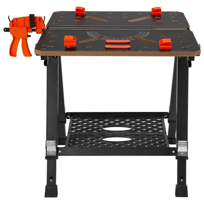 Taitettava säädettävä työpöytä ja sahatukki MDF-kansi 70x65 cm 454 kg kantavuus