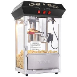 Pöytämallinen popcornkone 850 watin teho 8 unssin kattila 48 kupillista erässä musta