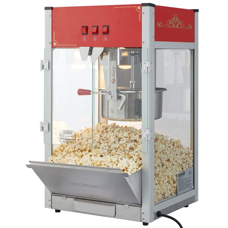 Popcornkone pöytämalli 1440 watin 12 unssin kattila jopa 80 kuppia karkaistu lasi