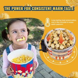 Pöytämallinen popcorn-kone 300 wattia 2,5 unssin kattila musta sisävalolla