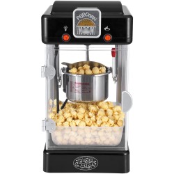 Pöytämallinen popcorn-kone 300 wattia 2,5 unssin kattila musta sisävalolla