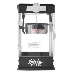 Pöytämallinen popcorn-laite 480 wattia 0,12 litran kattila 5,7 litran erä musta