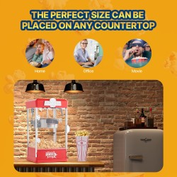 Popcorn-kone pöytämalli 480W 4 unssin kattila 1,5 gallonaa erässä punainen