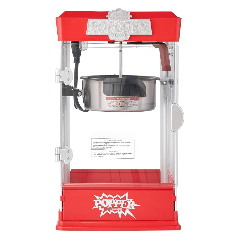 Popcorn-kone pöytämalli 480W 4 unssin kattila 1,5 gallonaa erässä punainen