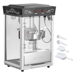 Popcorn-kone 304-ruostumaton teräs 0,2 kg kattila 800 W 48 kupillista erää kohti