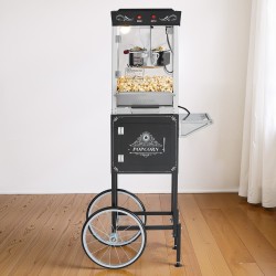 Popcorn-kone kärryllä 0,2 kg ruostumaton teräskattila 48 kuppia per erä